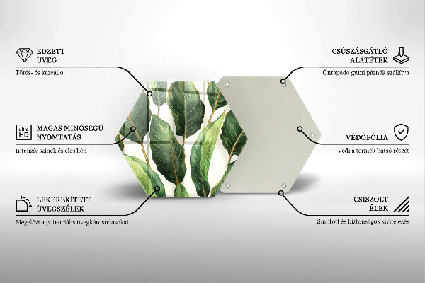 Deska szklana do kuchni Liście bananowca