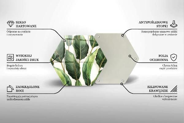 Deska szklana do kuchni Liście bananowca
