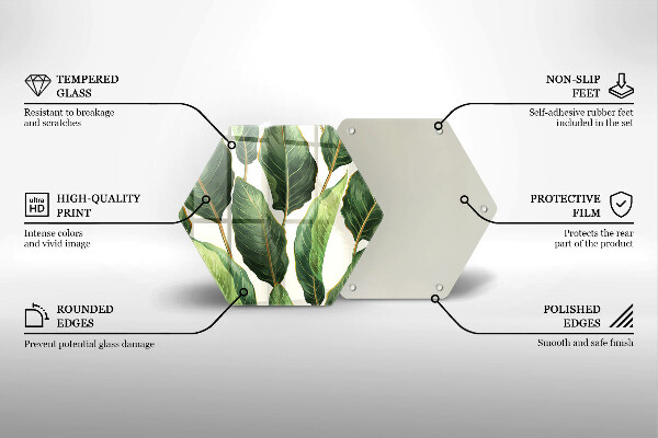 Deska szklana do kuchni Liście bananowca