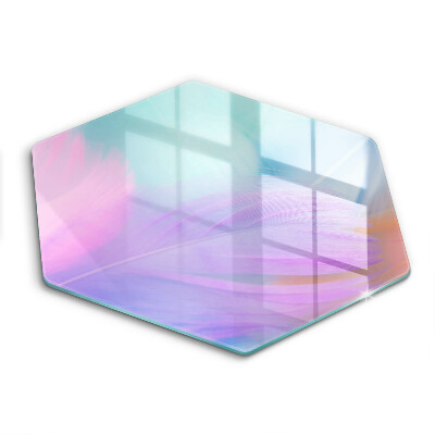 Deska szklana do kuchni Pastelowe piórka