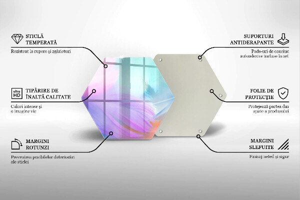 Deska szklana do kuchni Pastelowe piórka