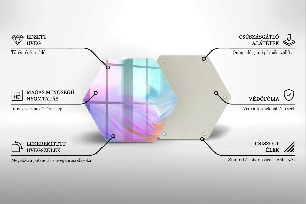 Deska szklana do kuchni Pastelowe piórka