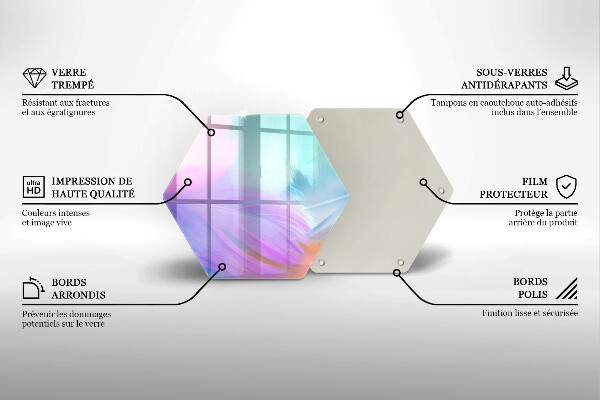 Deska szklana do kuchni Pastelowe piórka