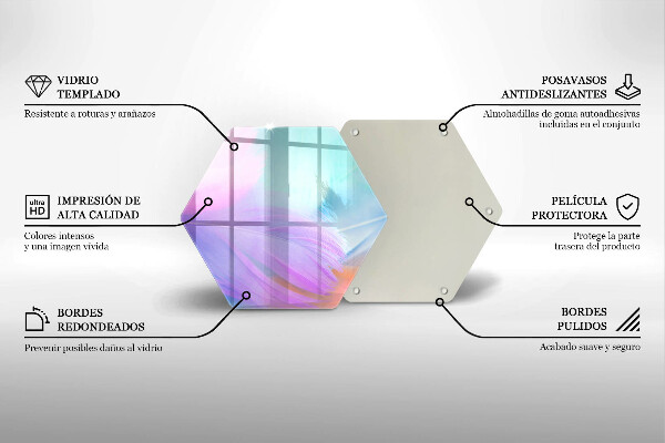 Deska szklana do kuchni Pastelowe piórka
