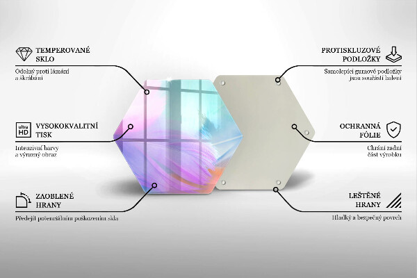 Deska szklana do kuchni Pastelowe piórka