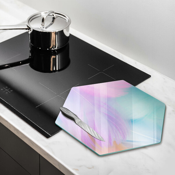 Deska szklana do kuchni Pastelowe piórka