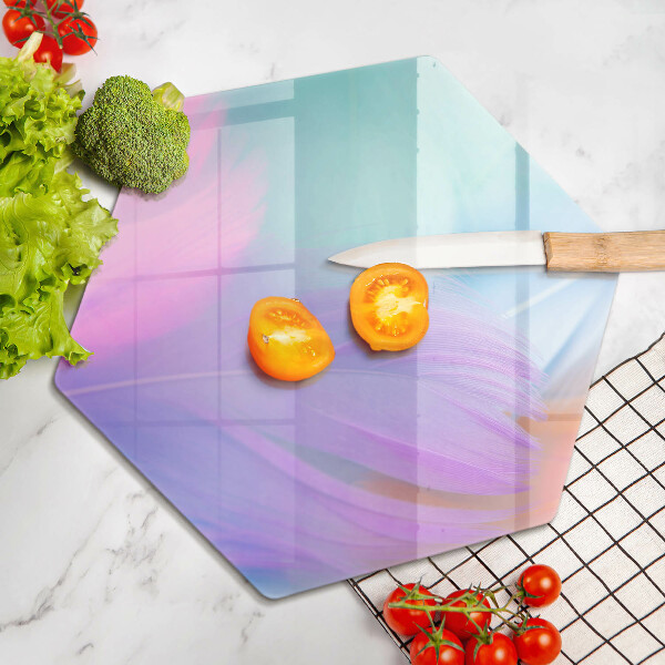 Deska szklana do kuchni Pastelowe piórka