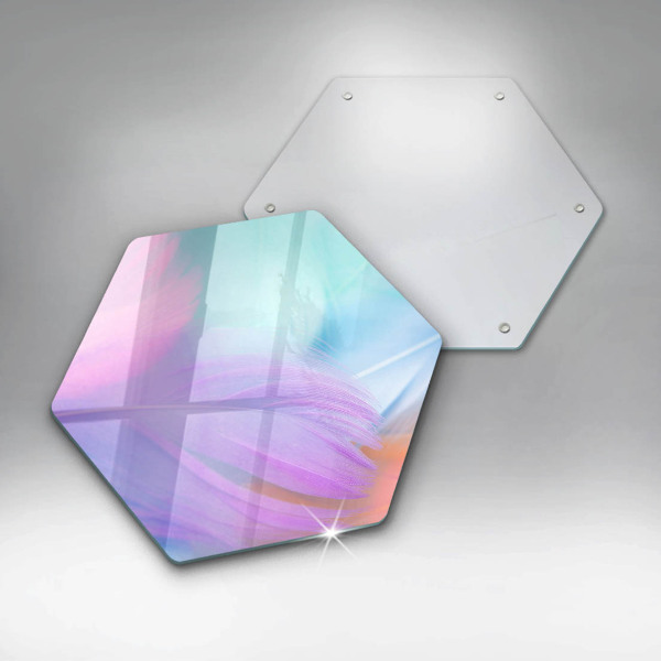 Deska szklana do kuchni Pastelowe piórka