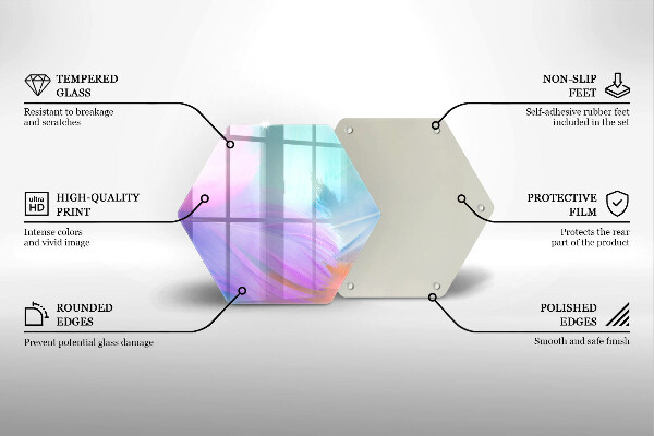 Deska szklana do kuchni Pastelowe piórka