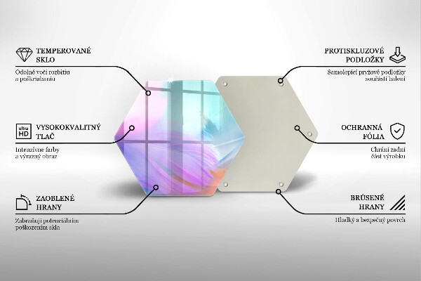 Deska szklana do kuchni Pastelowe piórka