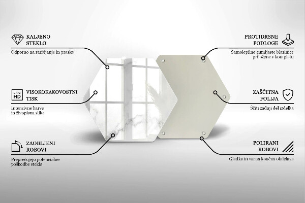 Deska szklana do kuchni Nowoczesny marmur