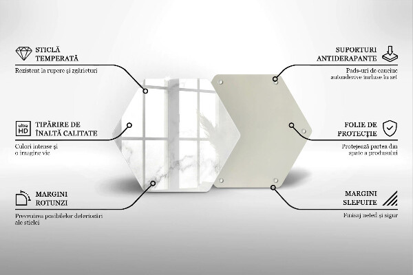 Deska szklana do kuchni Nowoczesny marmur