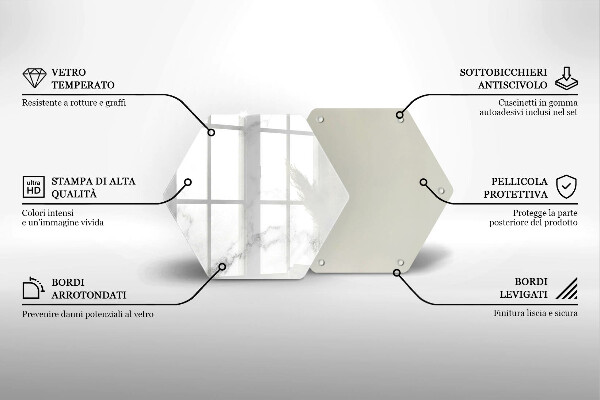 Deska szklana do kuchni Nowoczesny marmur