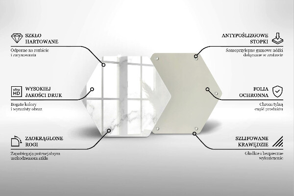 Deska szklana do kuchni Nowoczesny marmur