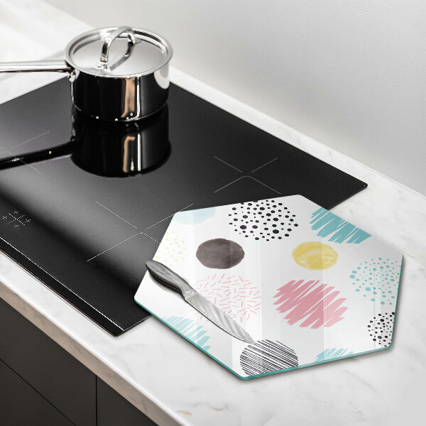 Deska szklana do kuchni Malowane kształty