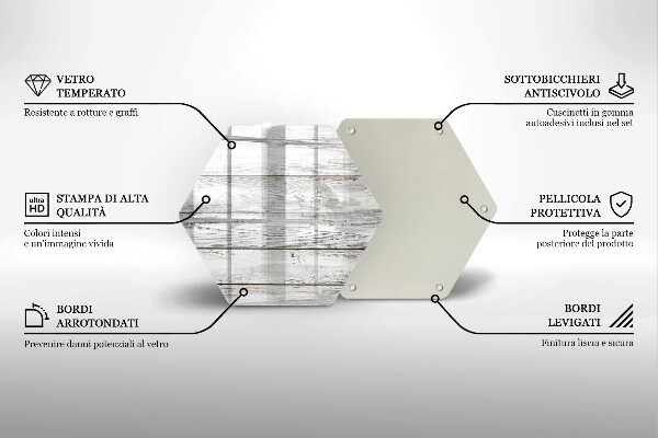 Deska szklana do kuchni Jasne drewniane deski
