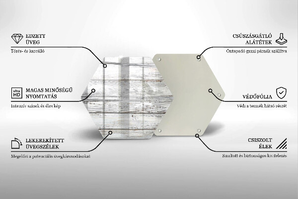 Deska szklana do kuchni Jasne drewniane deski