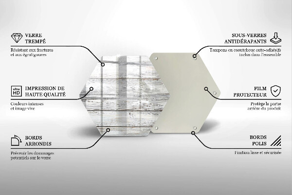 Deska szklana do kuchni Jasne drewniane deski