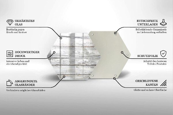 Deska szklana do kuchni Jasne drewniane deski