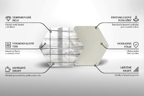 Deska szklana do kuchni Jasne drewniane deski