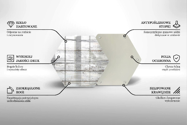 Deska szklana do kuchni Jasne drewniane deski