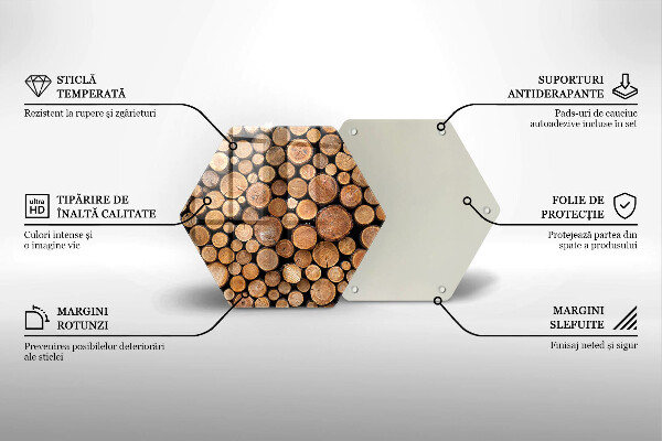 Deska szklana do kuchni Pnie drzew