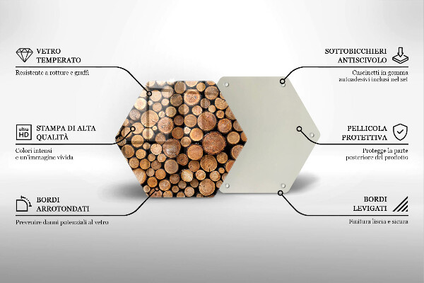 Deska szklana do kuchni Pnie drzew