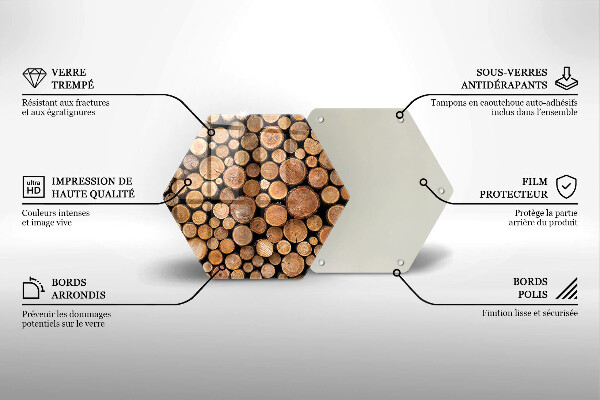 Deska szklana do kuchni Pnie drzew