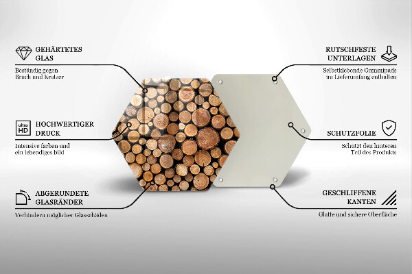 Deska szklana do kuchni Pnie drzew