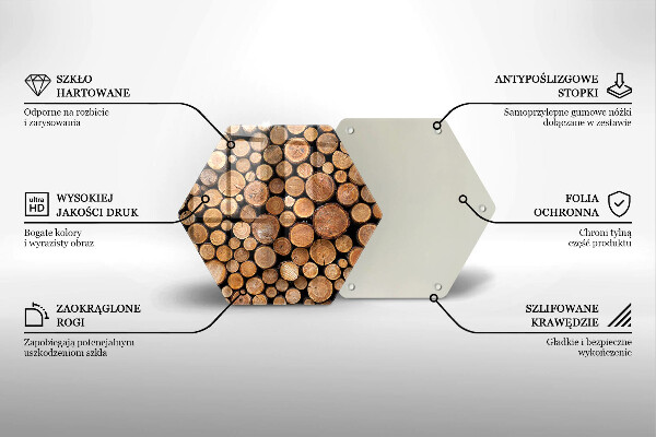 Deska szklana do kuchni Pnie drzew