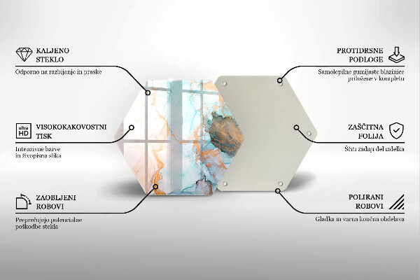 Deska szklana do kuchni Abstrakcja marmur