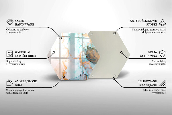 Deska szklana do kuchni Abstrakcja marmur