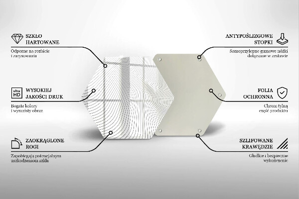 Deska szklana do kuchni Nowoczesny wzór linie
