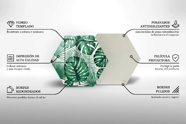 Deska szklana do kuchni Liście monstery