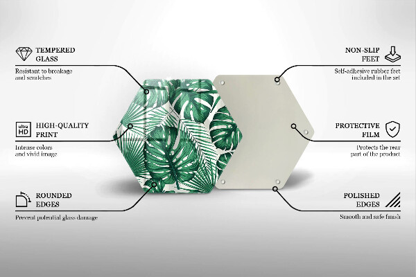 Deska szklana do kuchni Liście monstery