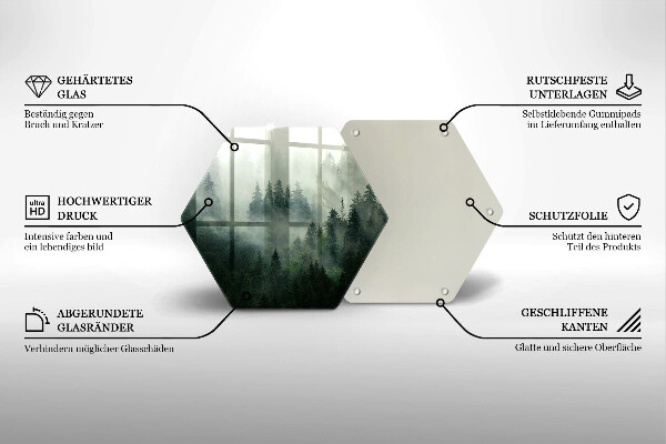 Deska szklana do kuchni Pejzaż zamglony las