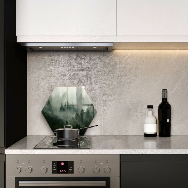 Deska szklana do kuchni Pejzaż zamglony las