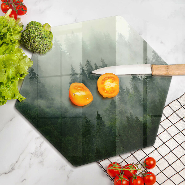 Deska szklana do kuchni Pejzaż zamglony las