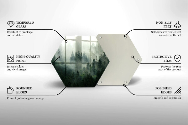 Deska szklana do kuchni Pejzaż zamglony las
