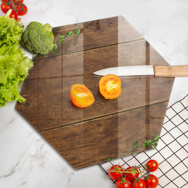 Deska szklana do kuchni Drewniane deski i liście