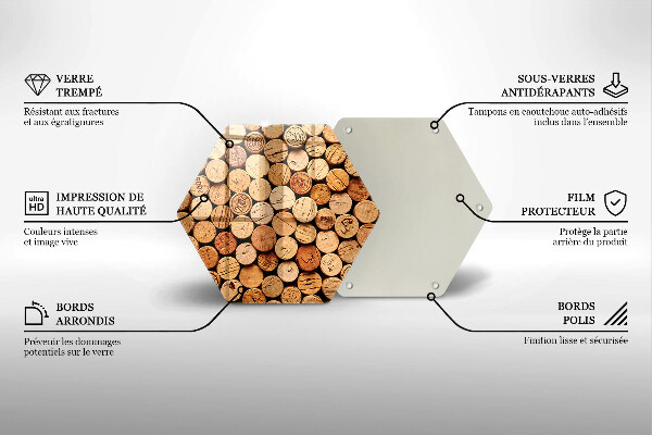 Deska szklana do kuchni Wzór korki wina