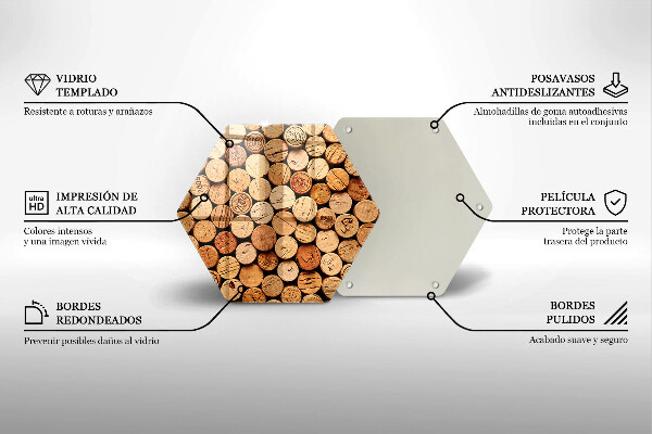 Deska szklana do kuchni Wzór korki wina