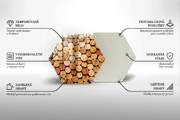 Deska szklana do kuchni Wzór korki wina