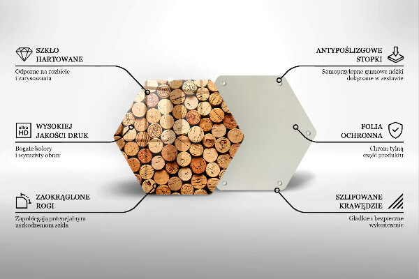 Deska szklana do kuchni Wzór korki wina