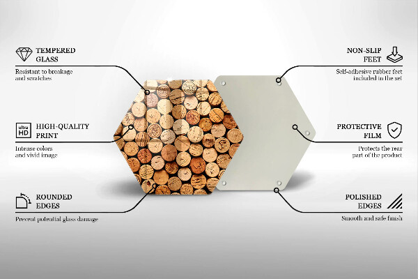 Deska szklana do kuchni Wzór korki wina