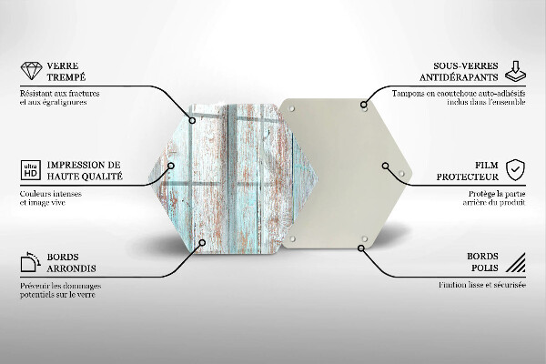 Deska szklana do kuchni Stare deski vintage