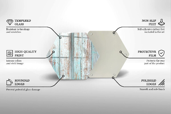 Deska szklana do kuchni Stare deski vintage