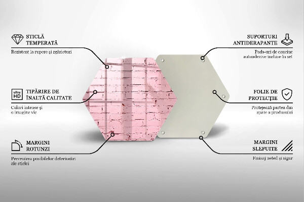 Deska szklana do kuchni Mur pastelowe cegły