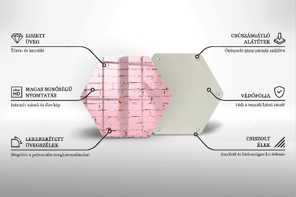 Deska szklana do kuchni Mur pastelowe cegły