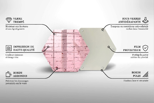 Deska szklana do kuchni Mur pastelowe cegły